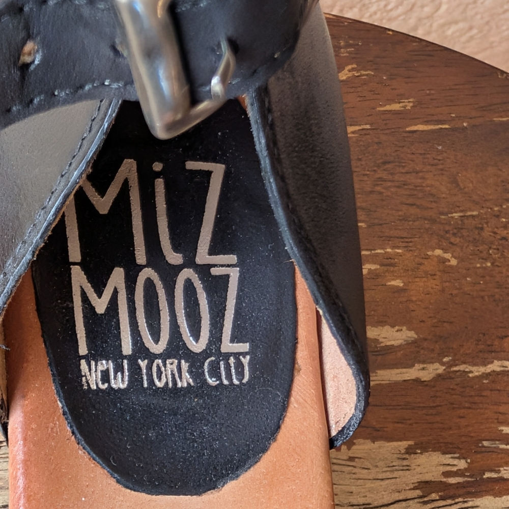 Miz Mooz Charley Leather Wide Width Heeled Sandals – Women’s US 11 (42W), Black - Picture 16 of 16